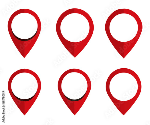 Location map pin icon set, Map pin markers, Location icon symbol, Global Positioning system sign, vector illustration