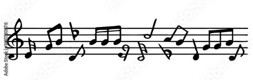 Music notes background, decorative musical notes on white background, Music notes decorative background, vector illustration