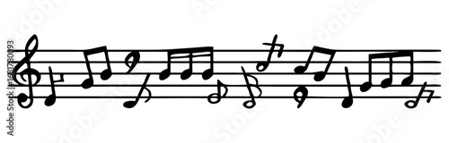 Music notes background, decorative musical notes on white background, Music notes decorative background, vector illustration