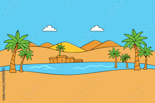 tropical beach with palm trees