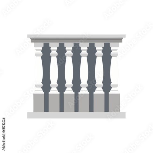 this image features a classical stone balustrade  