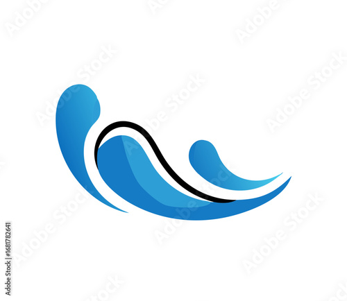 water waves design elements vector logo template