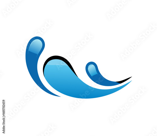 water waves design elements vector logo template