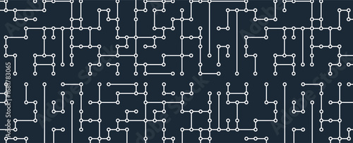 Abstract circuit technology concept background with particles