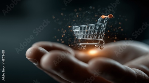 shopping cart in hand
