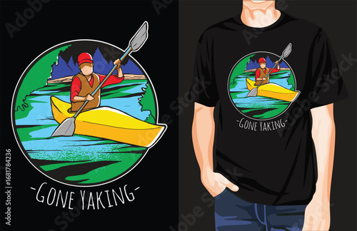 Kayak Text t-shirt design unique idea