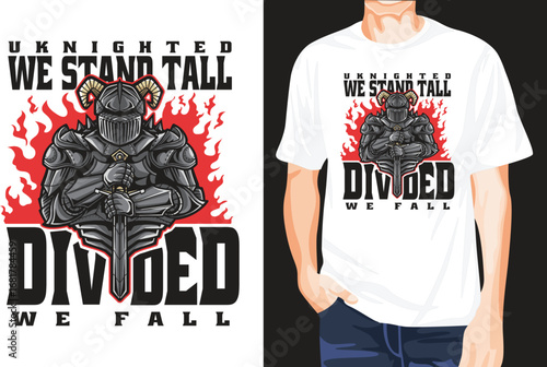 Knight With Sword t-shirt design unique idea