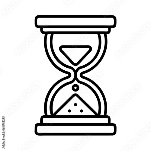 Hourglass sand timer time management deadline countdown urgency concept vector graphic design