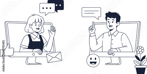 Virtual meeting online conference communication technology design