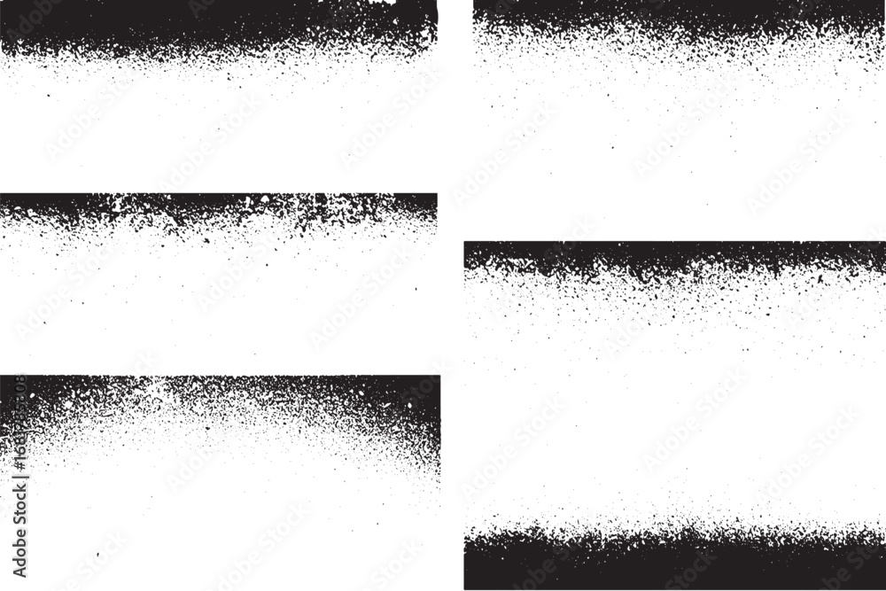 Fototapeta premium Set of Black Grunge and Halftone Borders