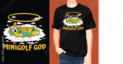 Mini golf heaven t-shirt design