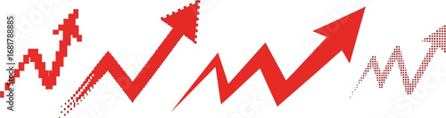Red arrow growth chart vector illustration stock market success