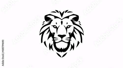 line art lion face