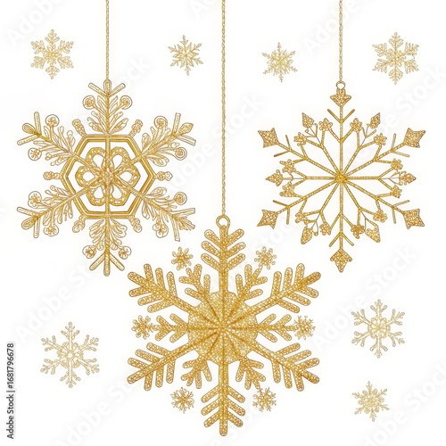 Golden Glitter Snowflake Or...