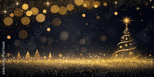 Golden Glitter Christmas Tr...