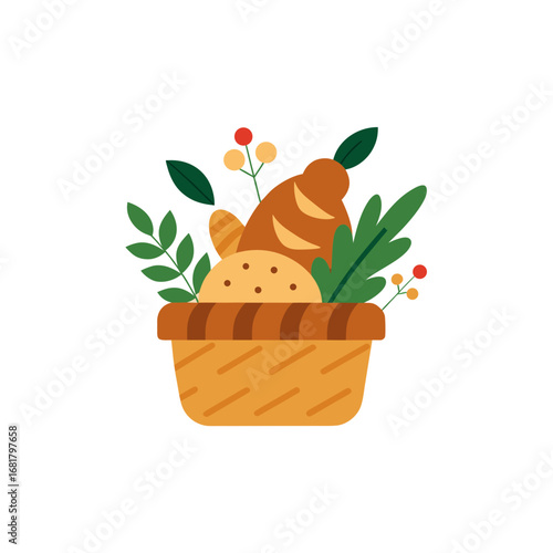 this image displays a rustic woven basket overflow
