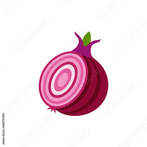 this image showcases a vibrant red onion  whole an