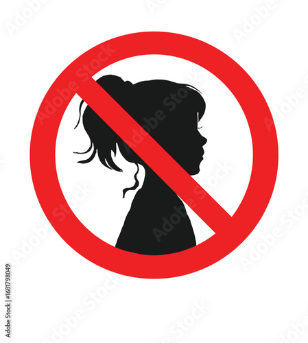 No Girls Allowed Sign Vector Icon