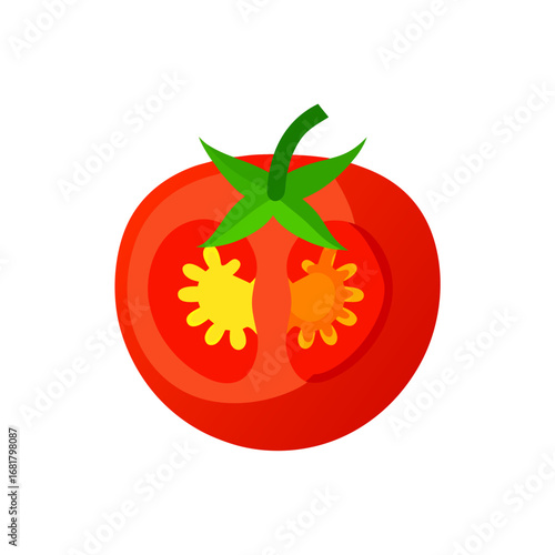 this is a close up  top down view of a vibrant red