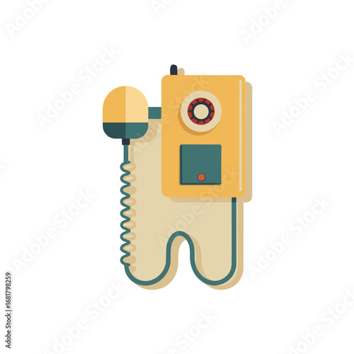 this is a vintage wall mounted telephone  it has a