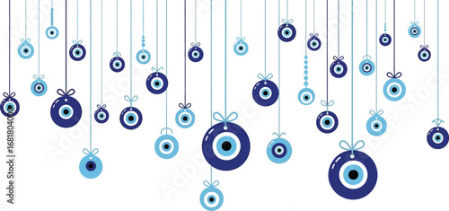 Hanging evil eye charms nazar amulets protection good luck symbols