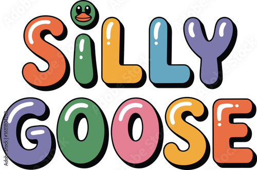 Silly goose funny cartoon cute animal character design vector