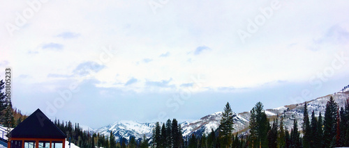 Mountain range shot of sky in Solitude Utah