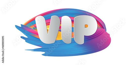 Stylish bright creative VIP text on white background - Vector illustration