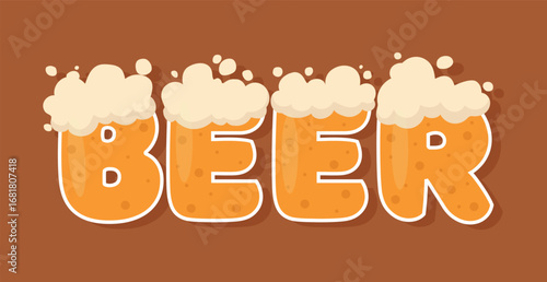 Logo word stylized as beer industry - Vector illustration