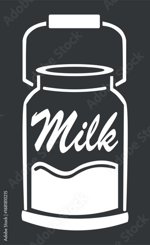 Word Milk stylized as a stylish logo - Vector illustration