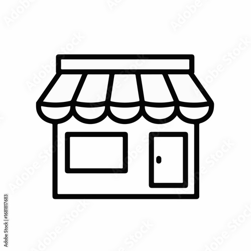 Charming storefront icon representing a small business or shop, perfect for branding and marketing your retail venture with modern appeal.