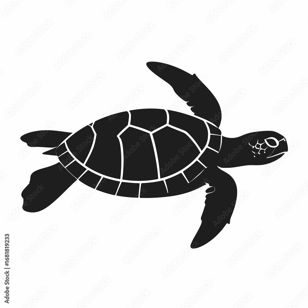 Fototapeta premium Turtle Silhouette Vector Illustration
