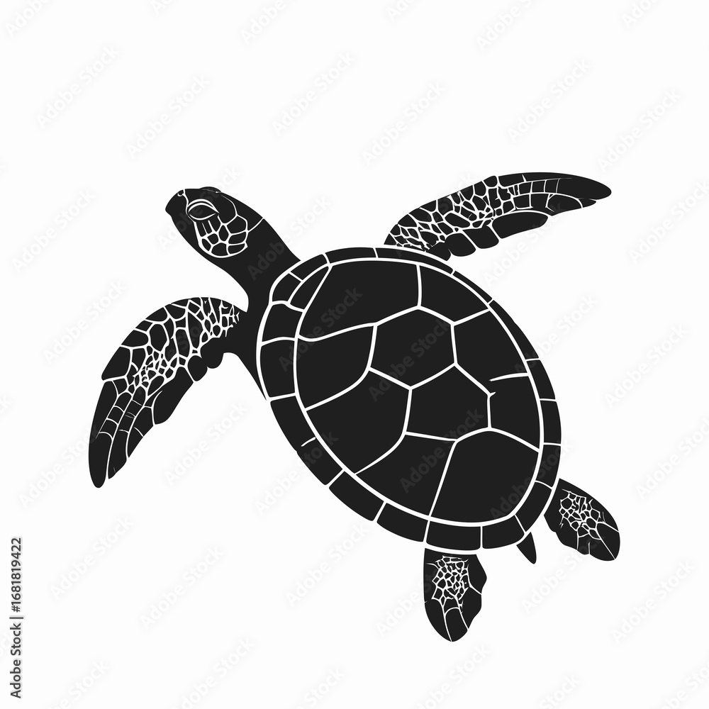 Fototapeta premium Turtle Silhouette Vector Illustration