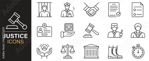 Collection of justice and legal themed icons