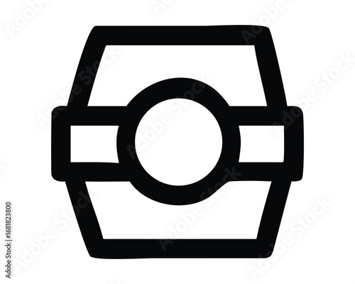 Blue glossy camera icon for photo and video search