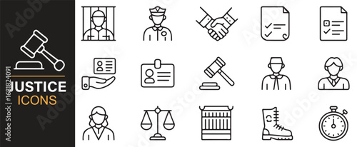 Collection of justice and legal themed icons