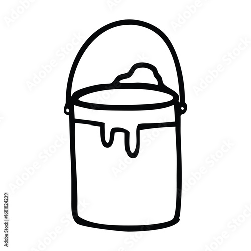 A vector illustration of a metallic waste container with a handle and lid