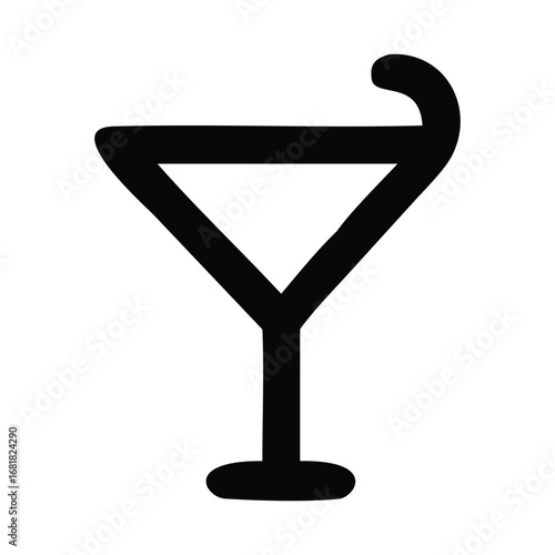 Vector illustrations of various alcoholic beverages including martinis, cocktails, and wine glasses