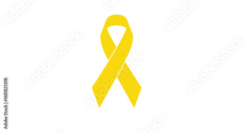 Yellow awareness ribbon symbol for mental health support and suicide prevention campaign