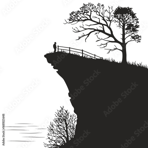 cliff edge silhouette 