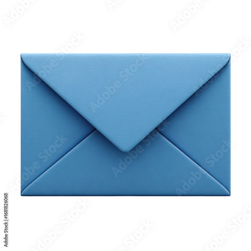 Blue closed envelope icon on black background, sending mail concept