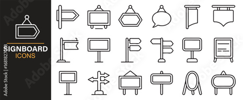 Collection of diverse signboard and information icons