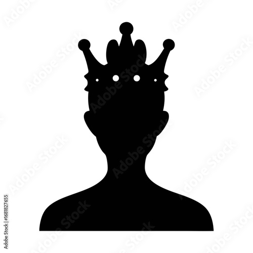 Silhouette of king with crown vector illustration royalty concept for graphic design projects
