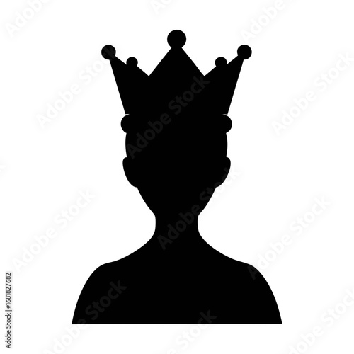 Silhouette of king with crown vector illustration for royal family and leadership concept art design