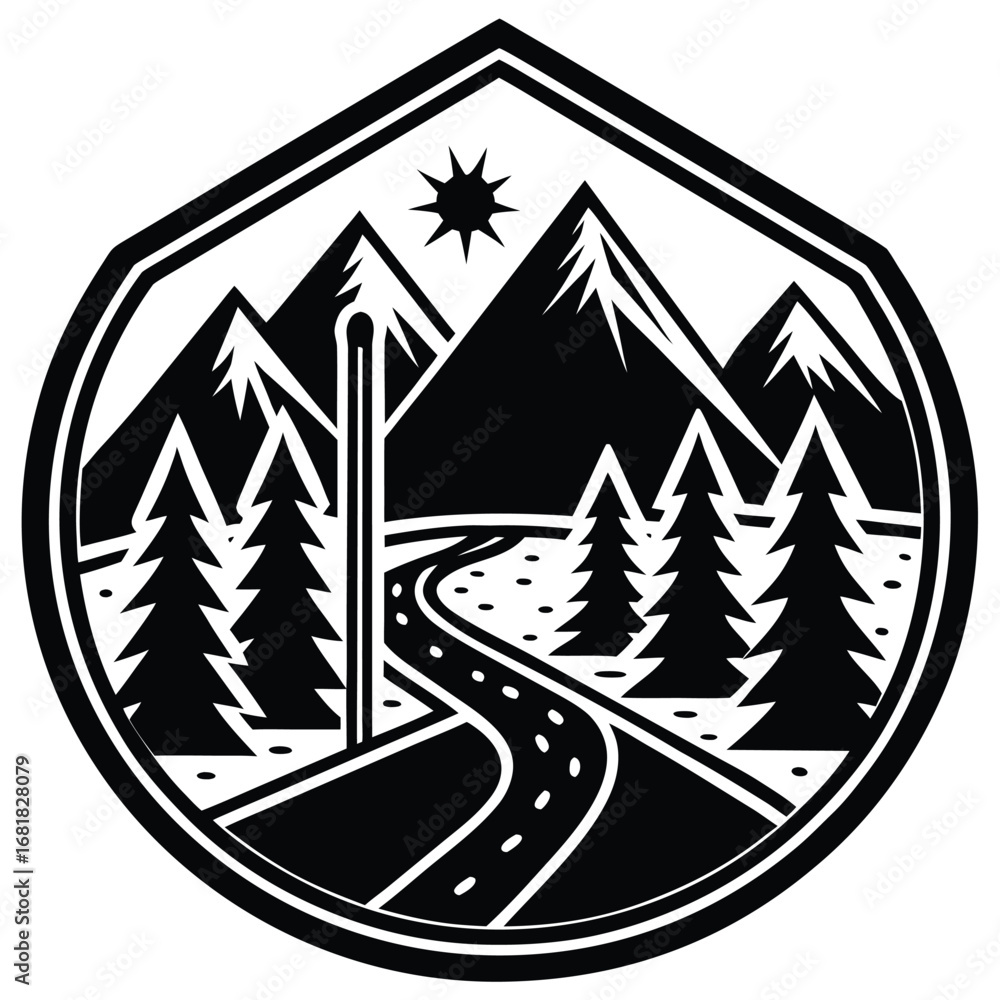 Obraz premium hiking trail ector icon