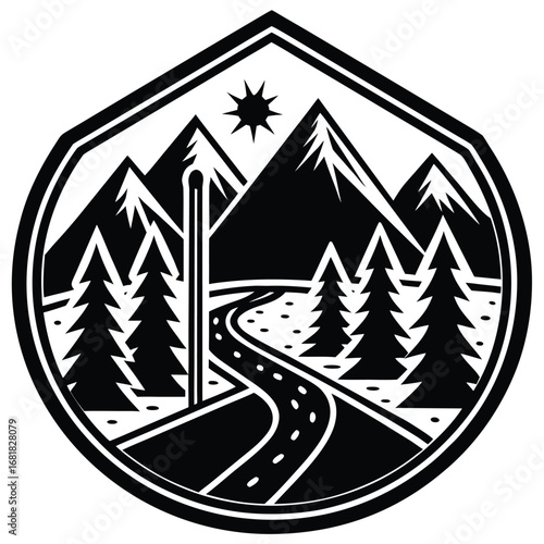 hiking trail ector icon