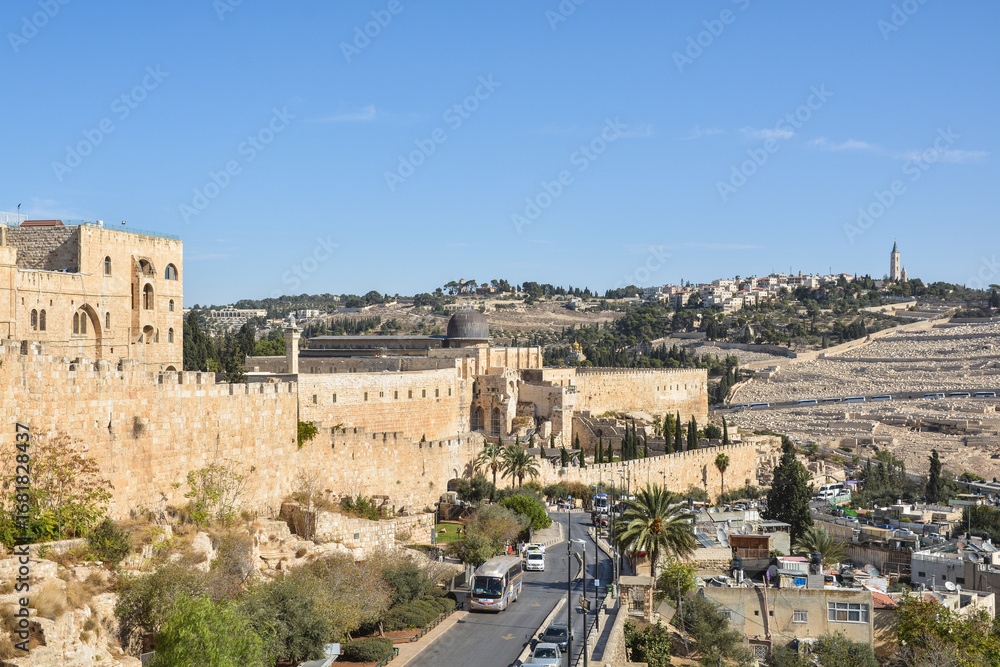 Naklejka premium Jerusalem. The Walls Of The Old City.