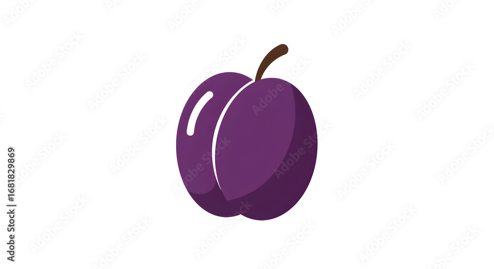 Obraz premium A stylized plum icon