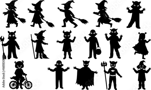 Halloween Kids Parade Silhouette
