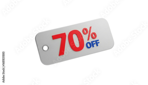 Special sale alert with 70% off discount tag for retail promotions and marketing needs